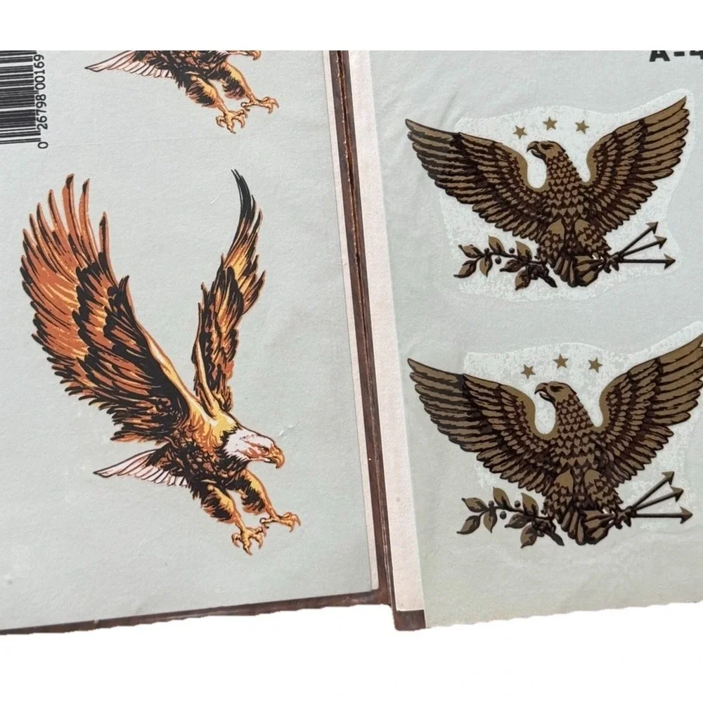 Vintage Eagle Decal Lot Of 2 NOS New Decoral 1978 Handpainted Rare Patriotic USA